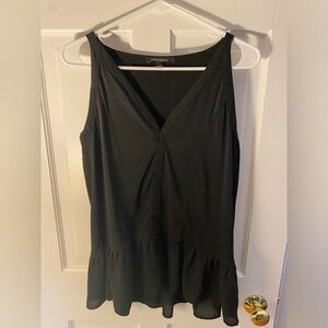 Banana Republic Sleeveless Draped V-neck Black Blouse